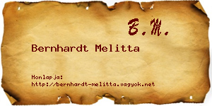 Bernhardt Melitta névjegykártya